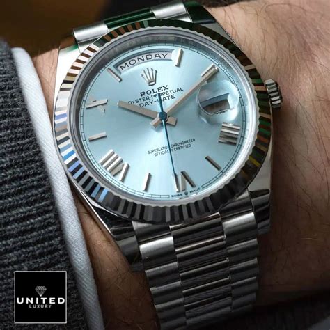 rolex day-date 40 presidential ice blue replica|rolex day date diamond.